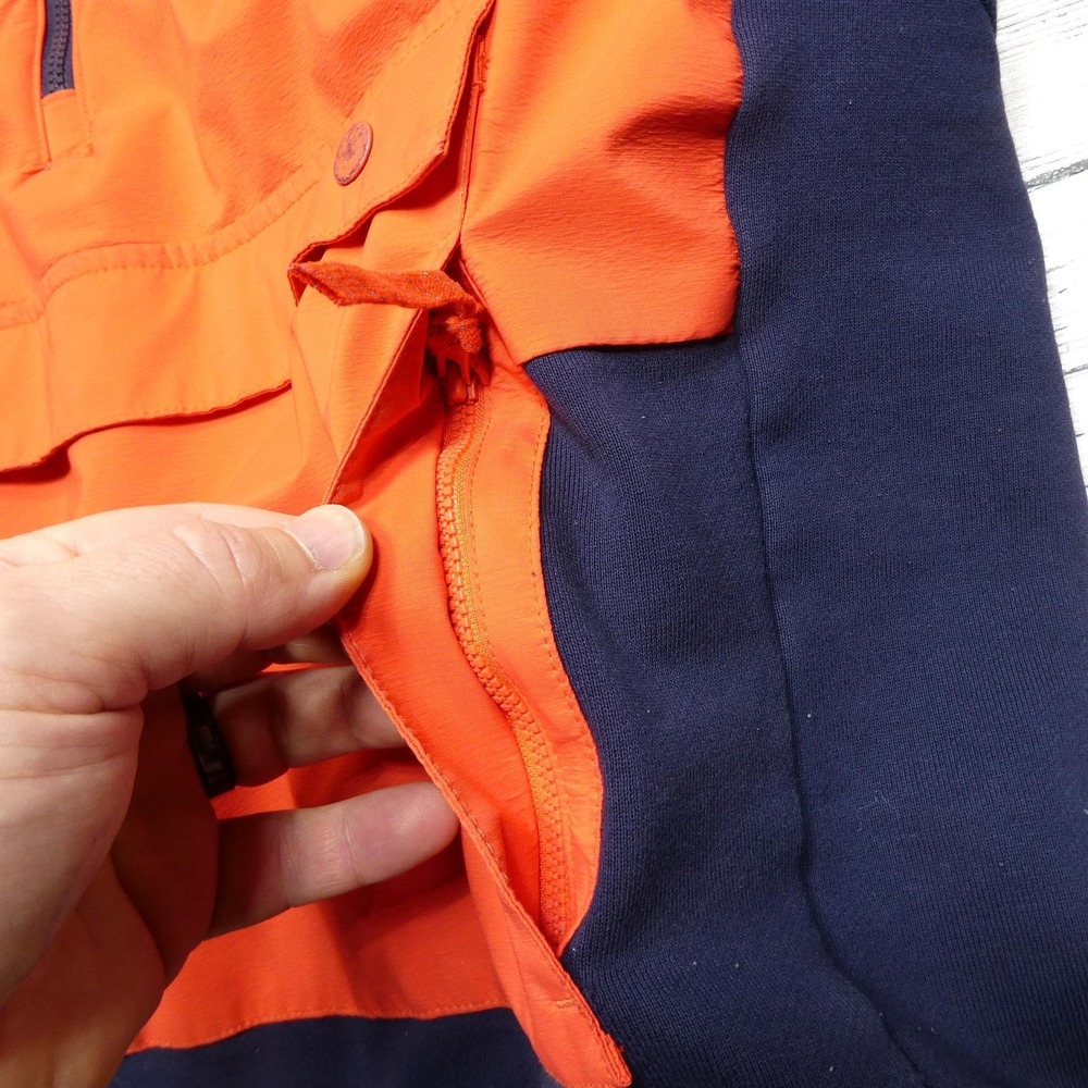 Nike SB Hoodie Mens Large Orange Navy Pullover Anorak Skateboarding Colorblock - Picture 7 of 14